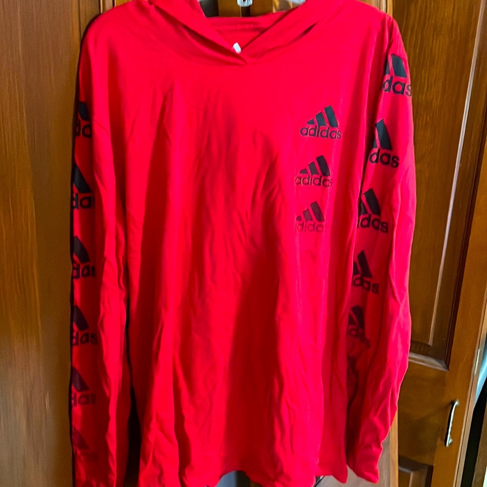 EUC Boys long sleeve shirt. Red and black